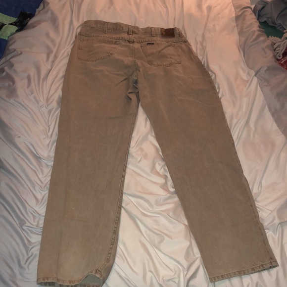 Men’s Lee Riveted Tan Jeans 38X34 - Picture 2 of 15
